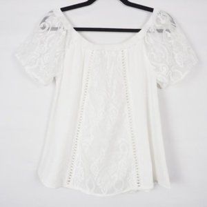 Umgee Off Shoulder Lace Top White S